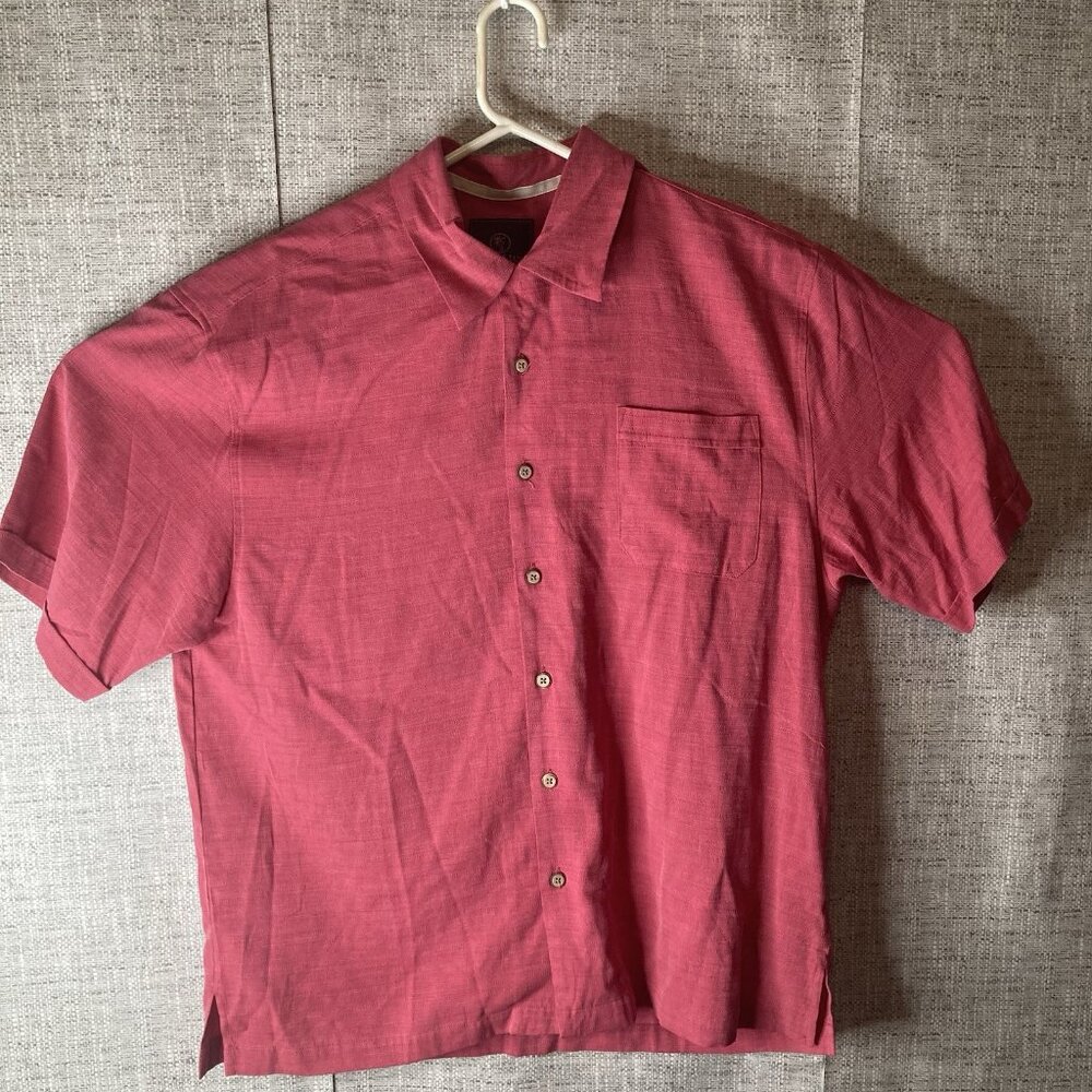 Jamaica Jaxx Island Outfitters Shirt Mens XL Pinkish Color 100% Silk.